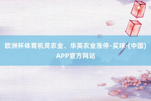 欧洲杯体育机灵农业、华英农业涨停-买球·(中国)APP官方网站
