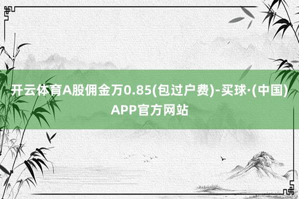 开云体育A股佣金万0.85(包过户费)-买球·(中国)APP官方网站