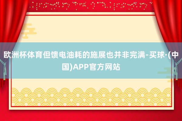 欧洲杯体育但馈电油耗的施展也并非完满-买球·(中国)APP官方网站