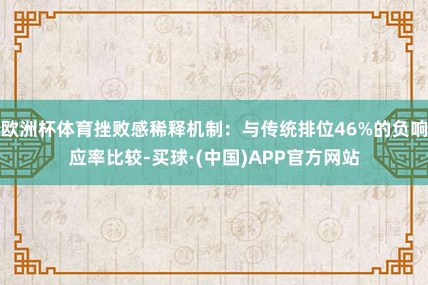 欧洲杯体育挫败感稀释机制：与传统排位46%的负响应率比较-买球·(中国)APP官方网站