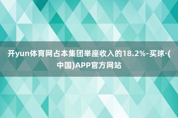 开yun体育网占本集团举座收入的18.2%-买球·(中国)APP官方网站