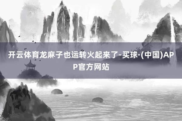 开云体育龙麻子也运转火起来了-买球·(中国)APP官方网站