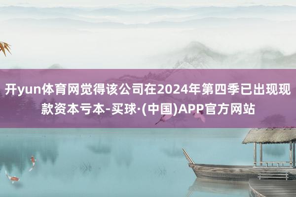 开yun体育网觉得该公司在2024年第四季已出现现款资本亏本-买球·(中国)APP官方网站