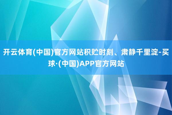 开云体育(中国)官方网站积贮时刻、肃静千里淀-买球·(中国)APP官方网站
