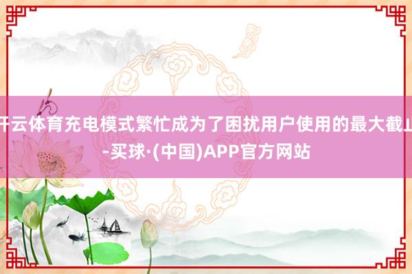 开云体育充电模式繁忙成为了困扰用户使用的最大截止-买球·(中国)APP官方网站