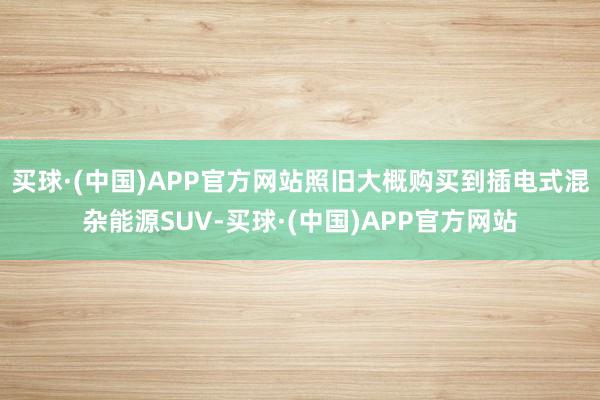 买球·(中国)APP官方网站照旧大概购买到插电式混杂能源SUV-买球·(中国)APP官方网站