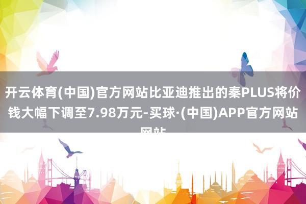开云体育(中国)官方网站比亚迪推出的秦PLUS将价钱大幅下调至7.98万元-买球·(中国)APP官方网站
