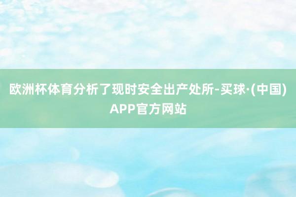 欧洲杯体育分析了现时安全出产处所-买球·(中国)APP官方网站
